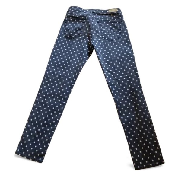 AG Adriano Goldschmied "The Stevie Ankle" Polka Dot Slim Straight Leg Jeans - Picture 4 of 14
